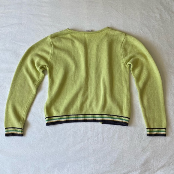 Gymboree Children’s Green Button Up Sweater with Turtle & Flowers - Picture 2 of 2